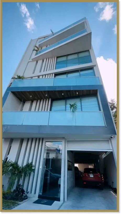 exterior front view of the A1 Tower in Playa del Carmen